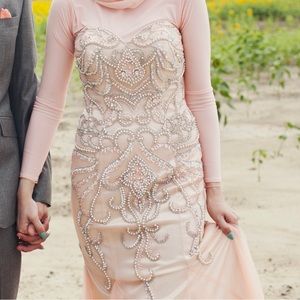 Pink beaded Jovani gown